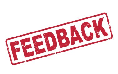 beyaz üzerine kırmızı metin damgası geri bildirim