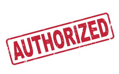 beyaz üzerine kırmızı metin ile yetkili damgası