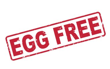 Pul yumurta beyaz üzerine kırmızı metin ile özgür