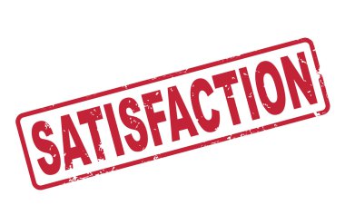 beyaz üzerine kırmızı metin damgası memnuniyeti