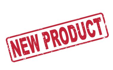 beyaz üzerine kırmızı metin damgası yeni ürün