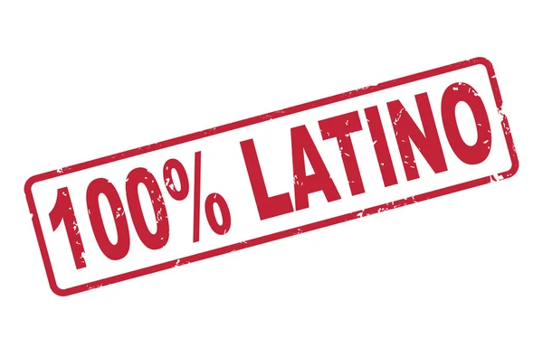 Timbre 100 % latino avec texte rouge sur blanc — Image vectorielle