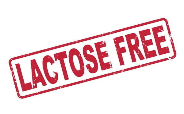 Stamp lactose free with red text on white — Stock Vector