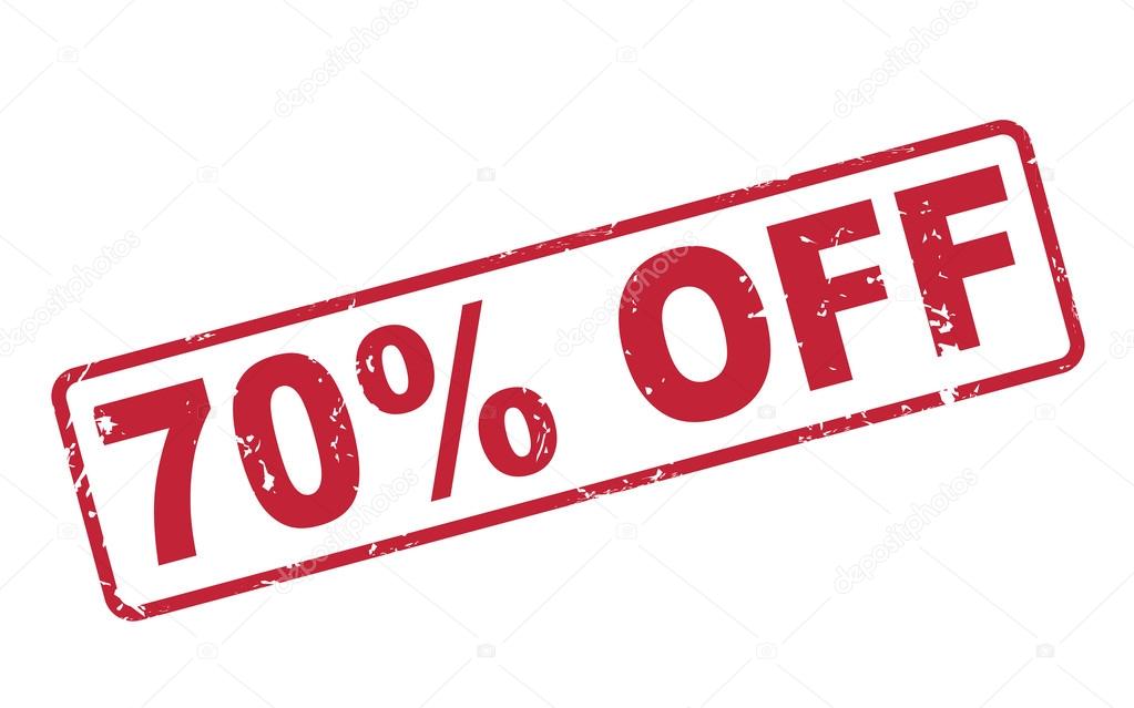 Stamp 70 Percent Off With Red Text On White Stock Vector