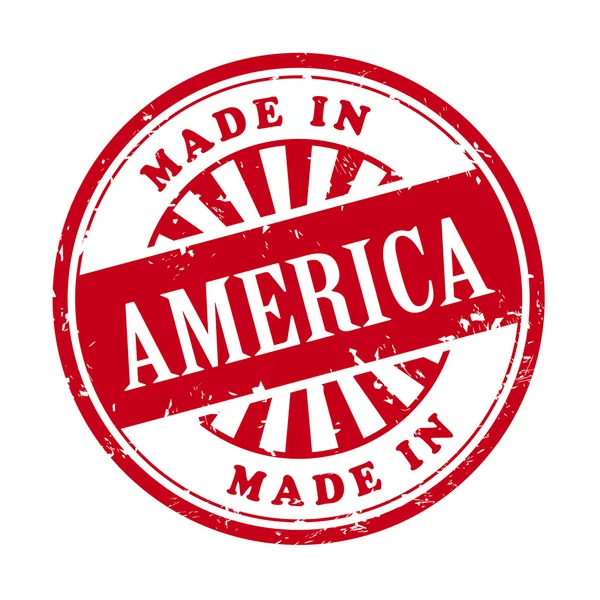 Gemaakt in Amerika grunge rubber stempel — Stockvector