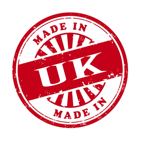 Gemaakt in uk grunge rubber stempel — Stockvector