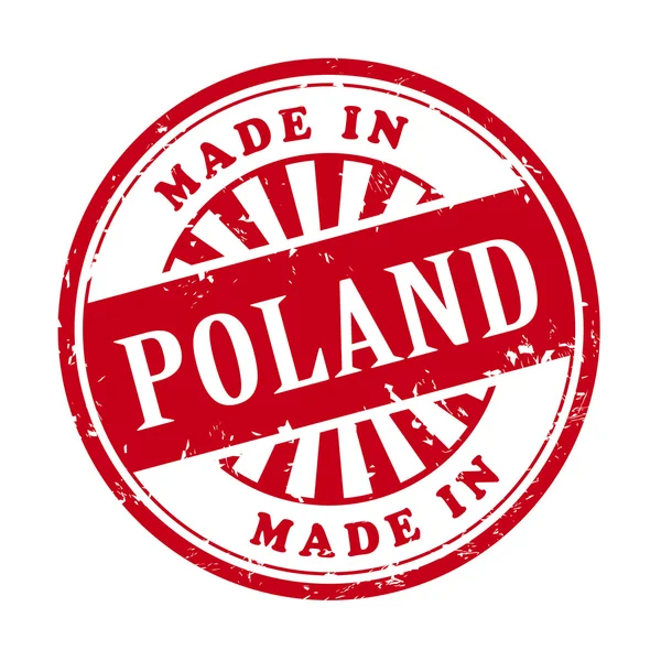 Gemaakt in Polen grunge rubber stempel — Stockvector