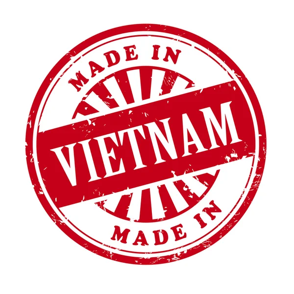 Gemaakt in vietnam grunge rubber stempel — Stockvector