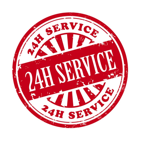 24h Service Grunge Gummistempel — Stockvektor