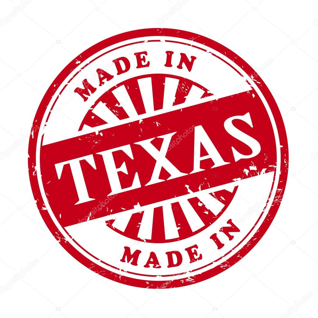 made in Texas grunge rubber stamp 