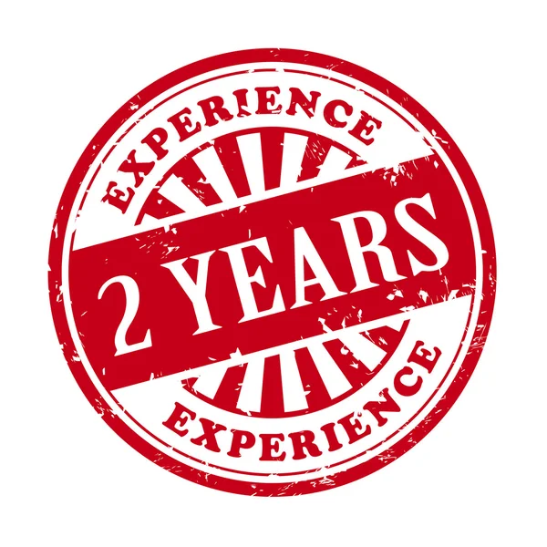 2 years experience grunge rubber stamp — Stock Vector