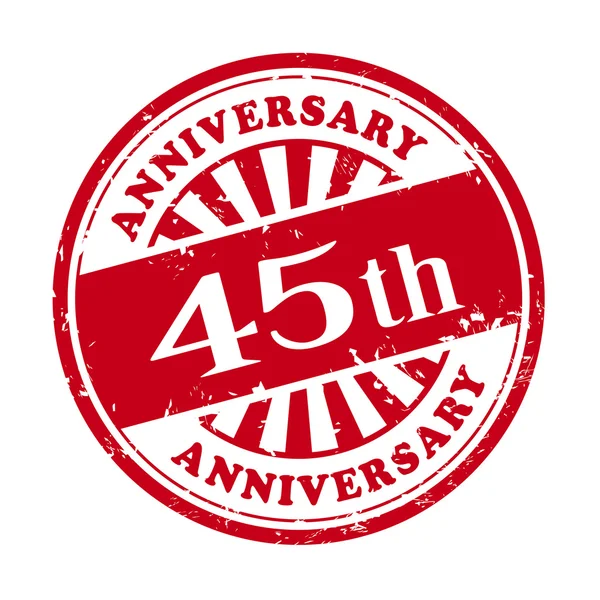45th anniversary grunge rubber stamp — Stock Vector
