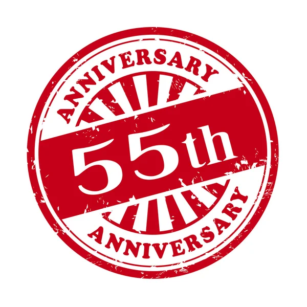 55th anniversary grunge rubber stamp — Stock Vector