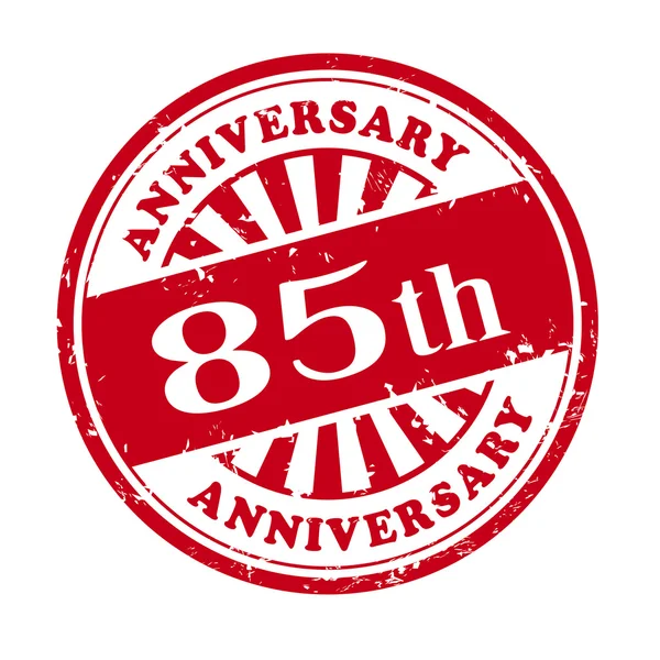 85th anniversary grunge rubber stamp — Stock Vector