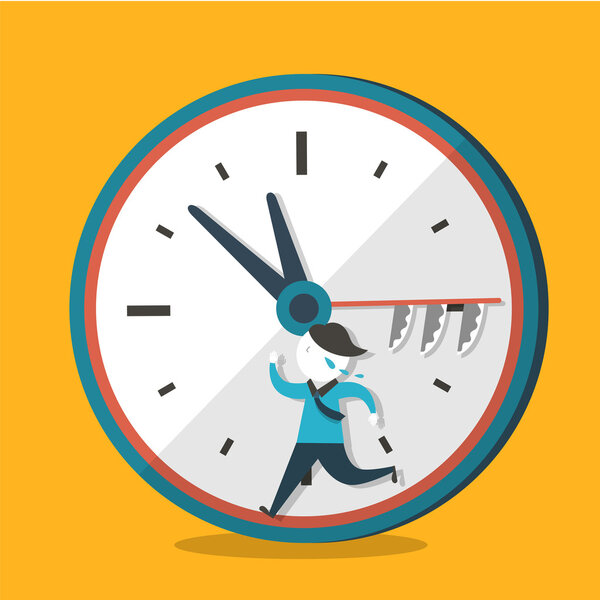 flat design illustration concept of hurry up