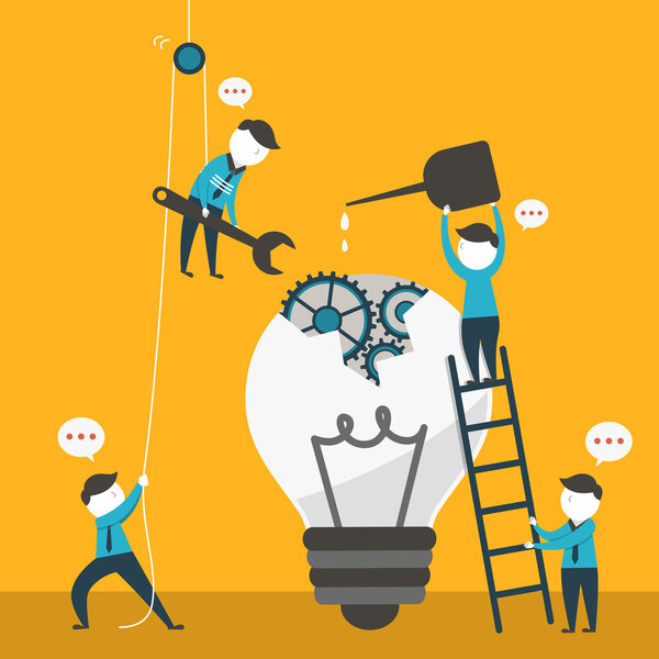 flat design illustration concept of team work