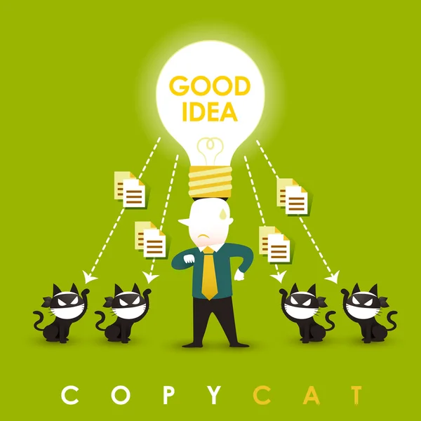 Platte ontwerp illustratie concept van copycat — Stockvector