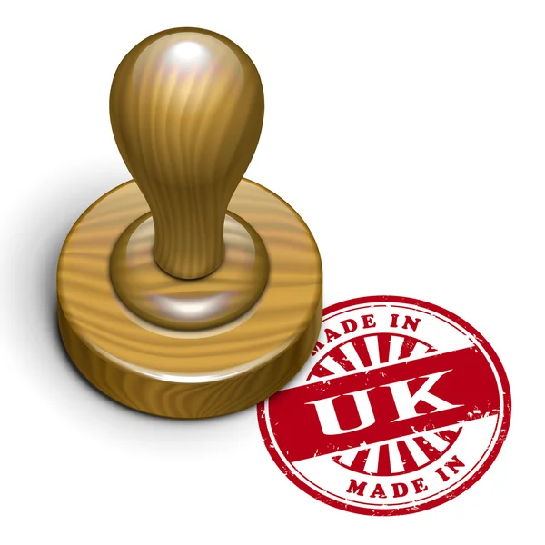 Изготовленная в Великобритании гранж-резиновая марка — стоковый вектор
