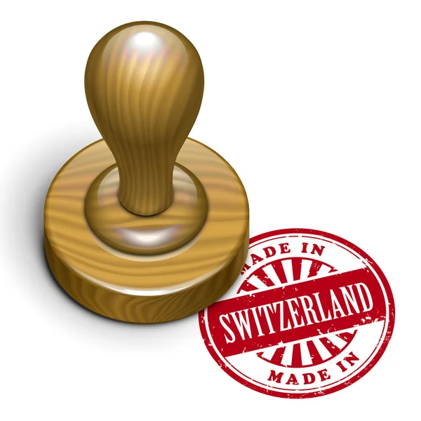 Gemaakt in Zwitserland grunge rubber stempel — Stockvector