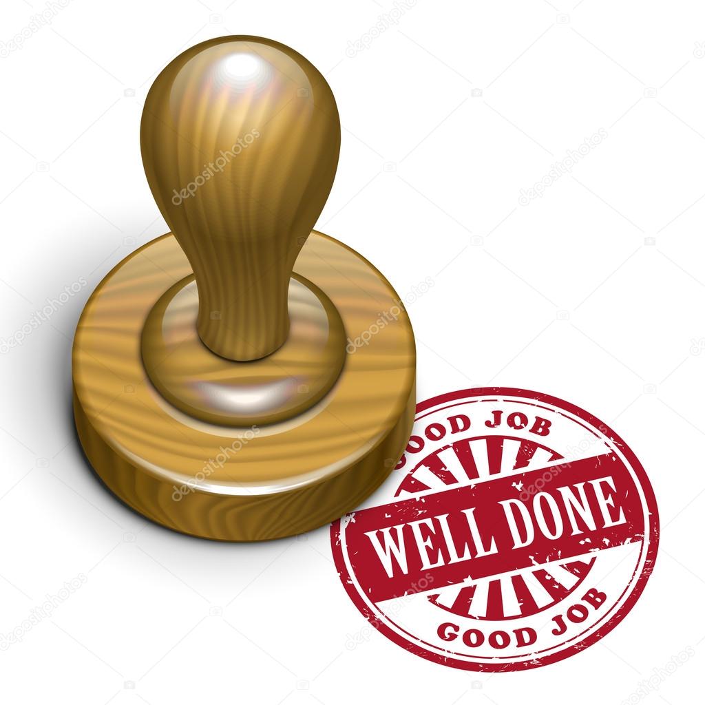 well done grunge rubber stamp 