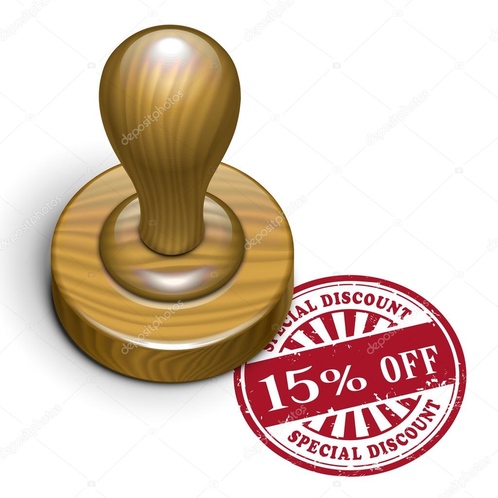 15 percent off grunge rubber stamp 