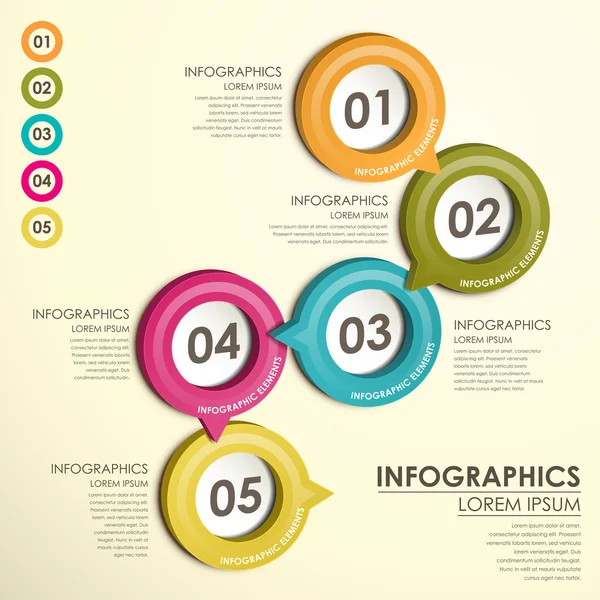 Círculo etiqueta diagrama de flujo infografías — Archivo Imágenes Vectoriales