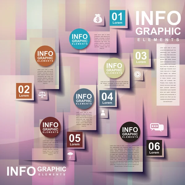 Autocollant papier éléments infographiques — Image vectorielle