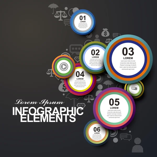 Kreis beschriftet Infografik-Elemente — Stockvektor
