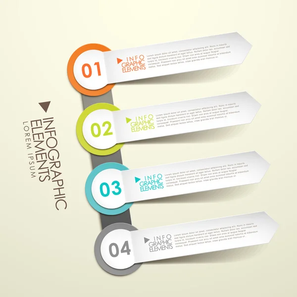 3d paper label infographic elements — Stock Vector