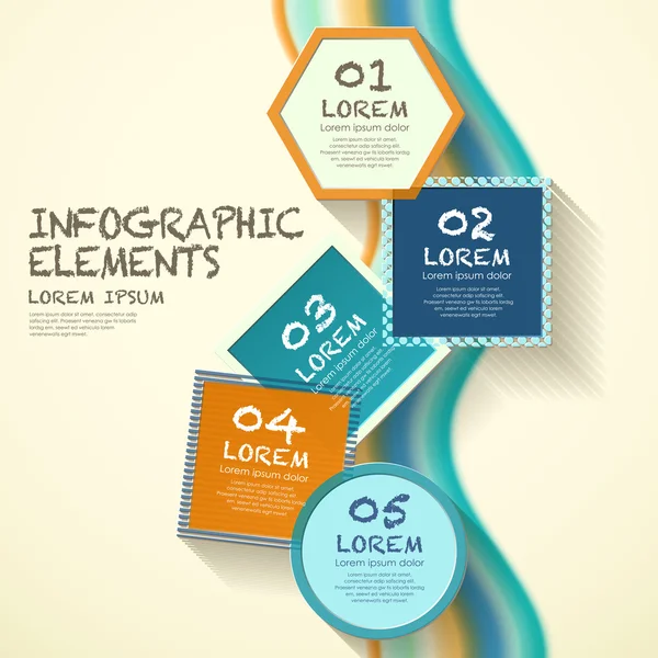 Elementy geometryczne etykieta infographic — Wektor stockowy