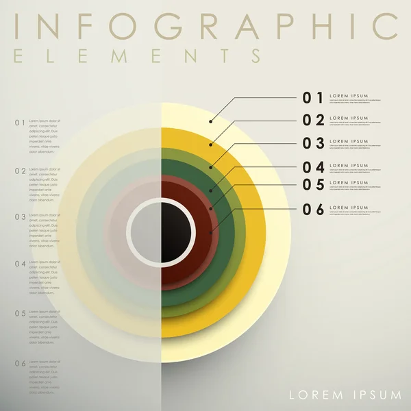 Éléments infographiques concentriques 3d — Image vectorielle