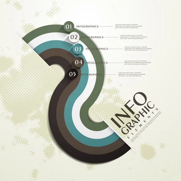 S-förmige Papierflussdiagramme infografische Elemente — Stockvektor