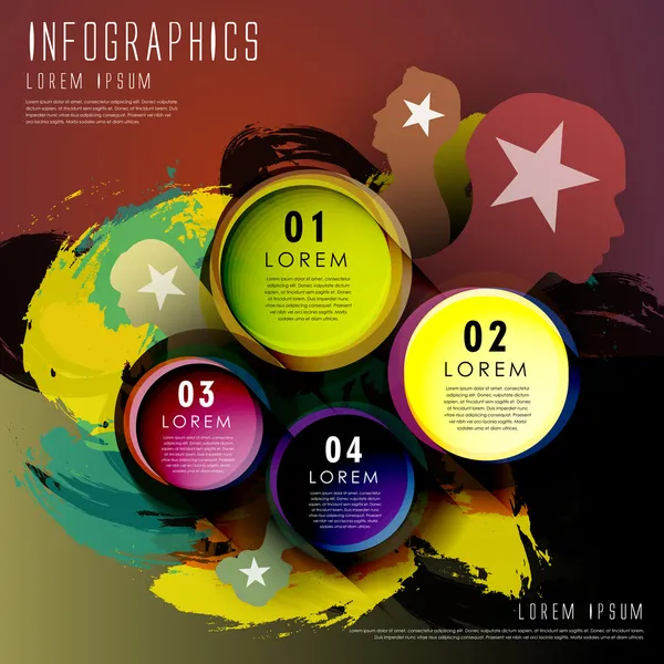 Arte abstracto círculo etiqueta elementos infográficos — Vector de stock