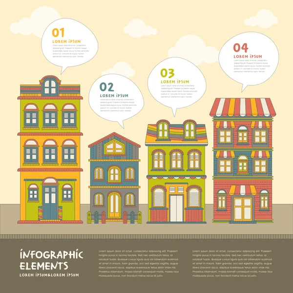 Casa imobiliária infográficos design —  Vetores de Stock