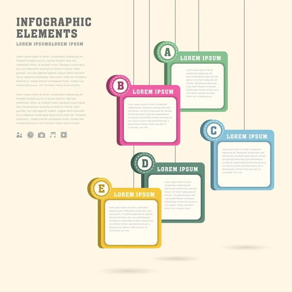 Etichetta adesiva design infografico — Vettoriale Stock