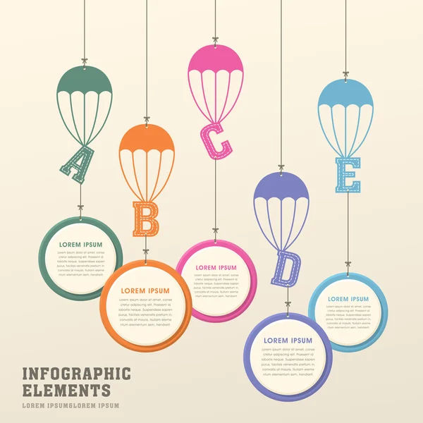 Diseño creativo de infografías de paracaídas — Vector de stock