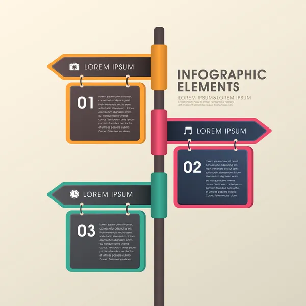 Pfeil Wegweiser Infografik Design — Stockvektor