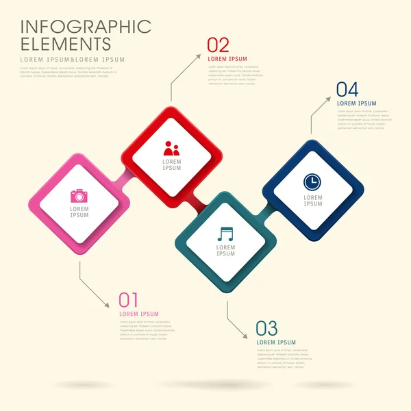 Design creativo rombo infografica — Vettoriale Stock
