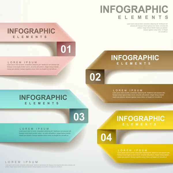 Vector resumen etiqueta plegable elementos infográficos — Archivo Imágenes Vectoriales