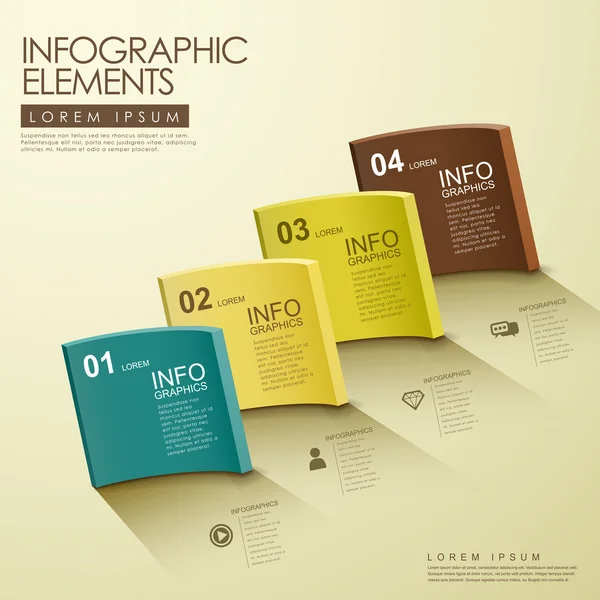 3d superficie acampanada elementos de infografía sólida — Vector de stock