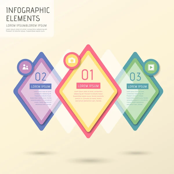 Creative rhombus infographics design — Stock Vector