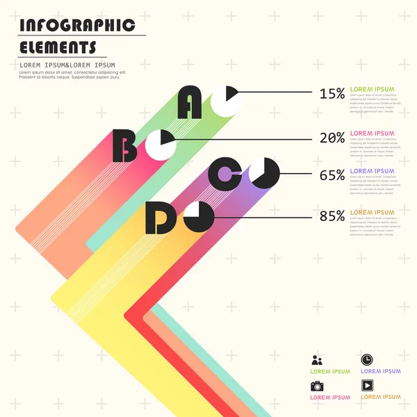 Graphique à secteurs créatif infographie design — Image vectorielle