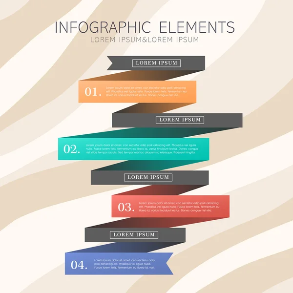 Creative ribbon infographics design — Stock Vector