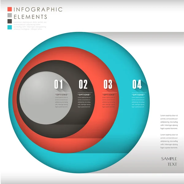 Éléments infographiques abstraits en cercle coloré — Image vectorielle