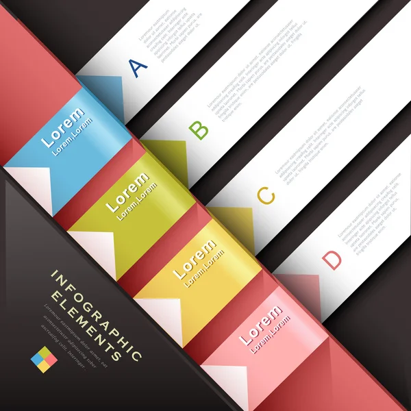 Elementos de infografía de papel 3d abstracto — Archivo Imágenes Vectoriales