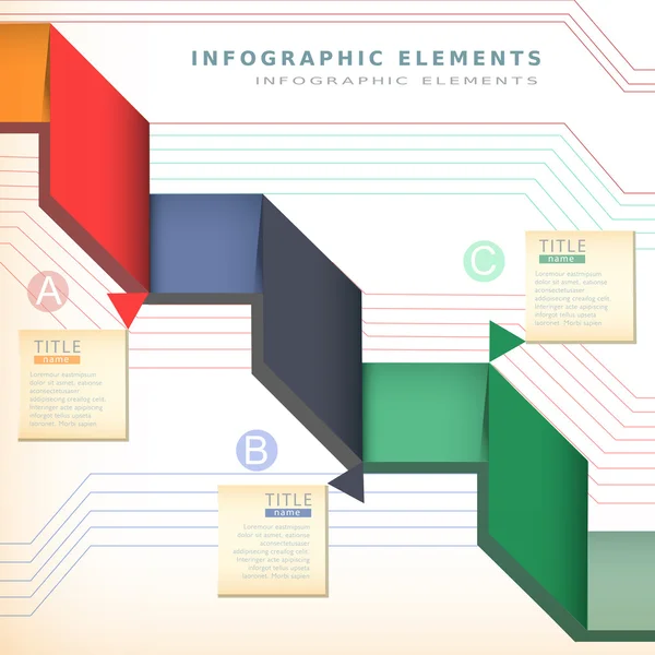Buntes Papier infografische Elemente — Stockvektor