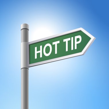 3d road sign saying hot tip clipart