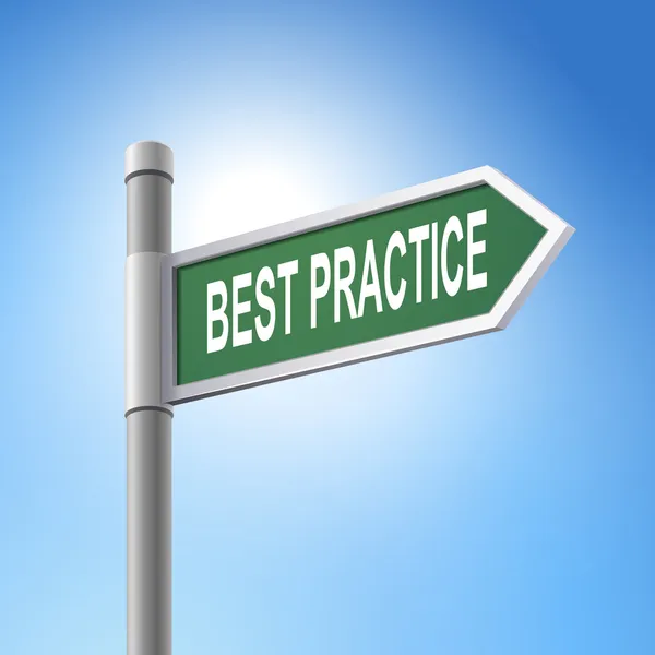 3d road sign saying best practice — Stock Vector