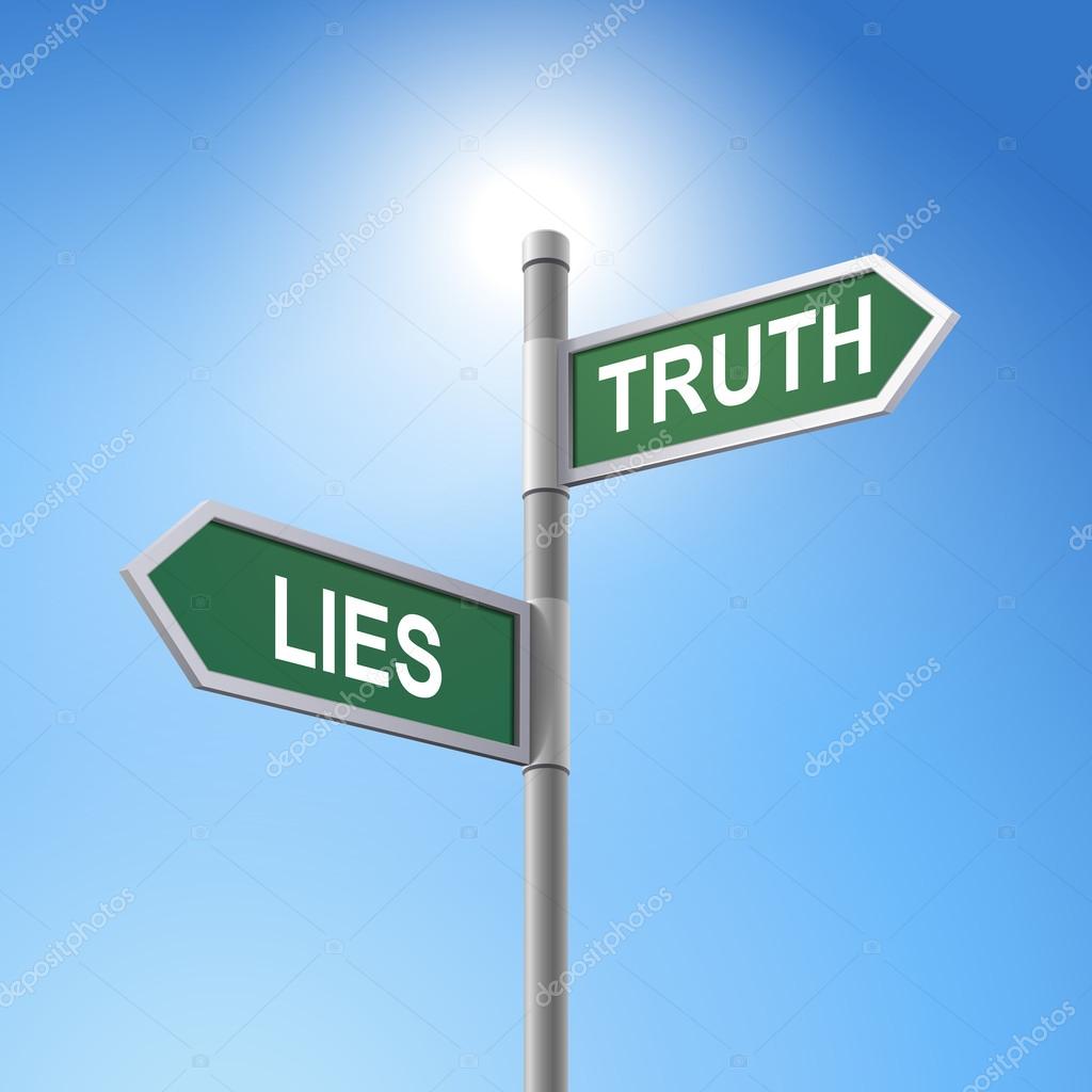 3d road sign saying lies and truth Stock Vector by ©kchungtw 45474157