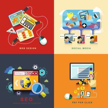 düz web tasarım, seo, sosyal medya, tıklama başı ödeme 